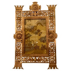 Vintage American Art Deco Gold Bronze Standing Picture Frame, Circa 1930's