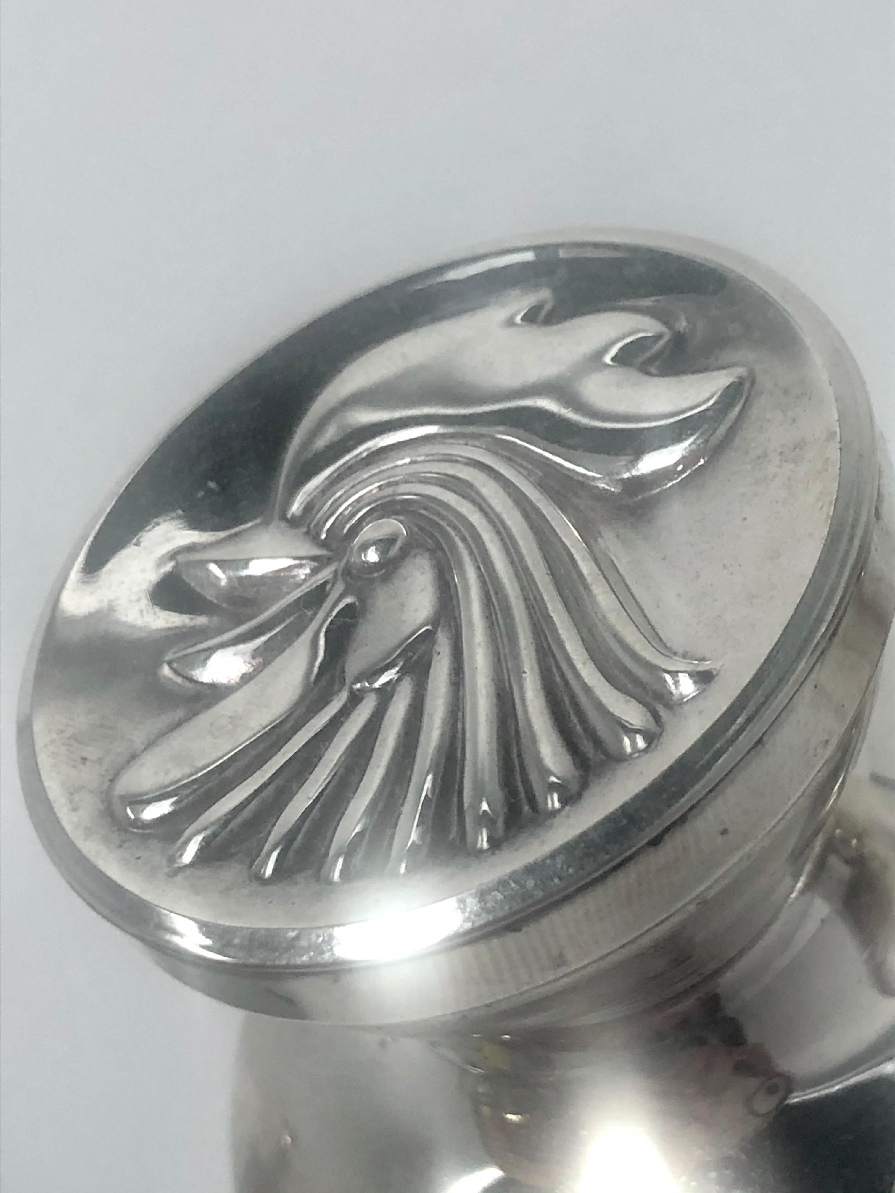 Silver Plate Antique American Art Deco Silver-Plated Rooster Cocktail Shaker by Napier, 1920