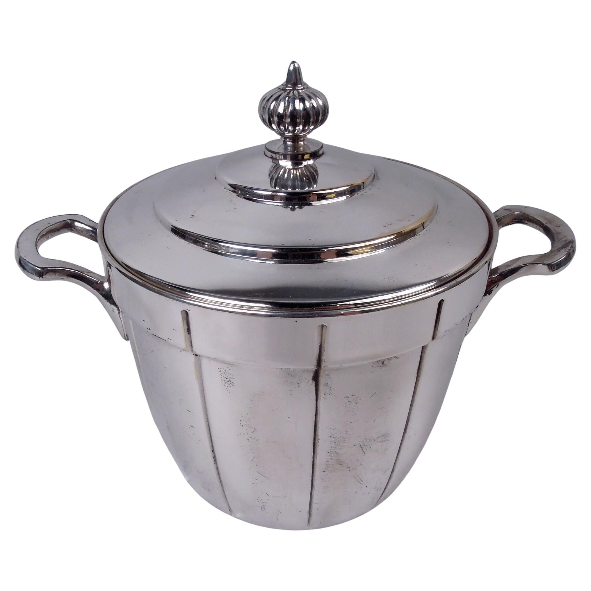 Seau à glace antique en métal argenté Art Déco américain par William Rogers en vente