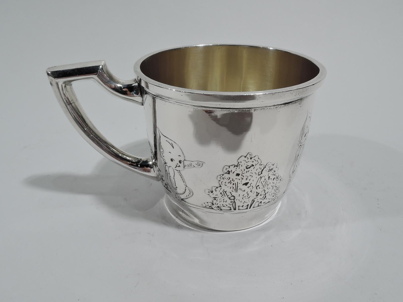 Antique American Art Deco Sterling Silver Baby Cup In Excellent Condition In New York, NY