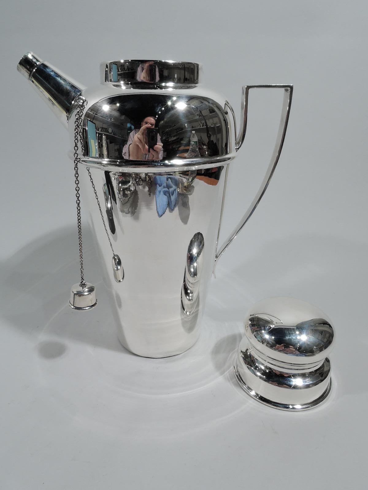 North American Antique American Art Deco Sterling Silver Cocktail Shaker