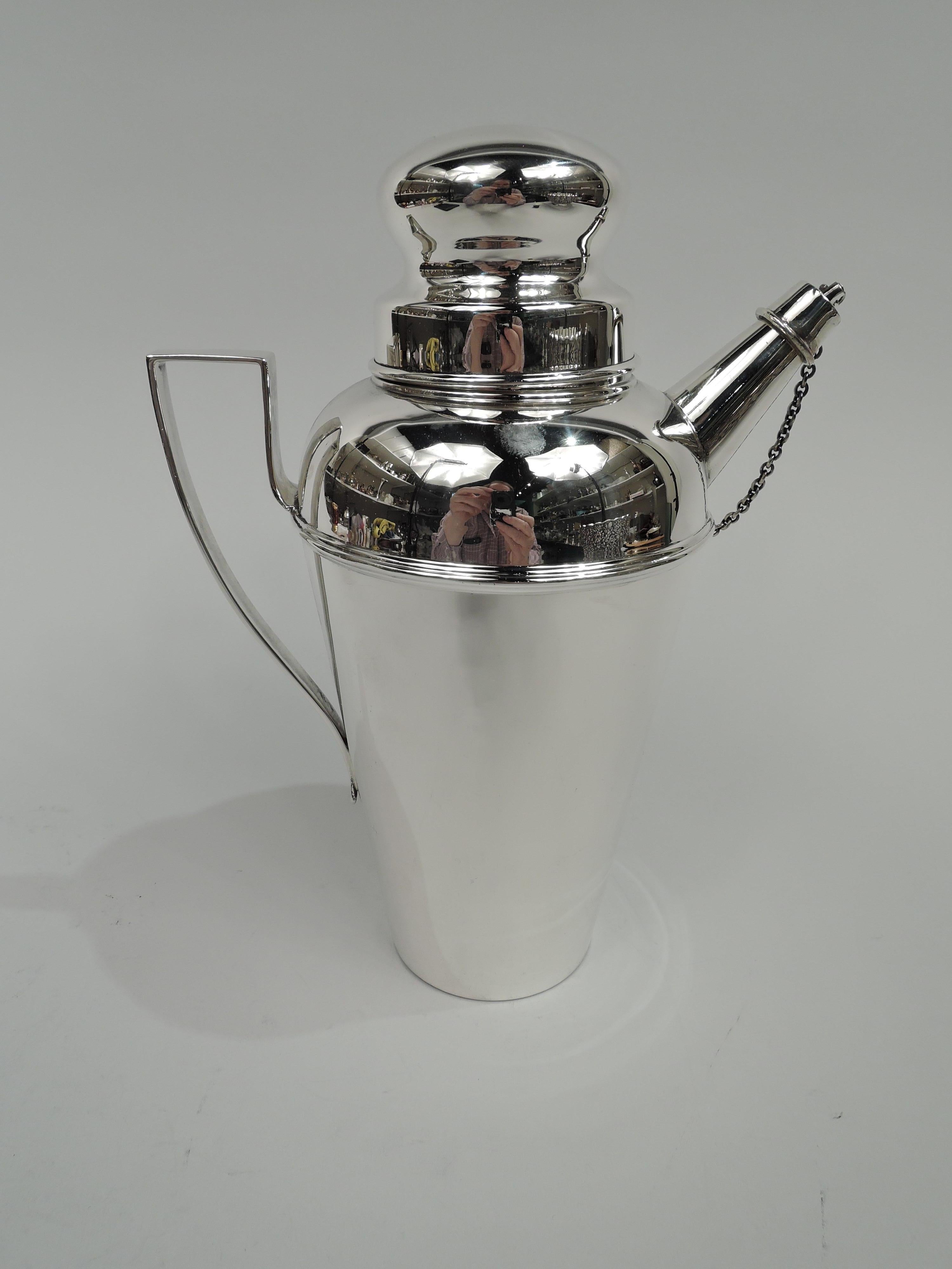 20th Century Antique American Art Deco Sterling Silver Cocktail Shaker