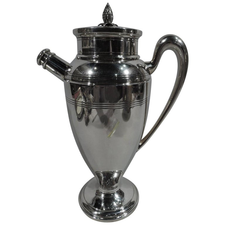 Antique American Art Deco Sterling Silver Cocktail Shaker For Sale at