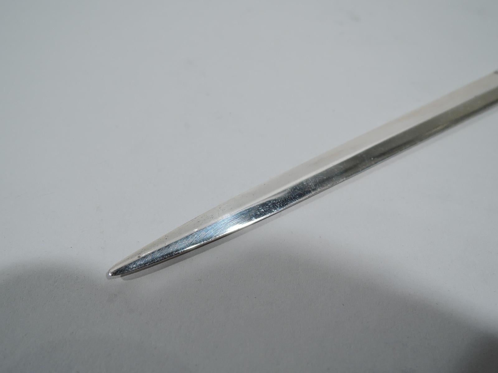 Antique American Art Deco Sterling Silver Letter Opener In Excellent Condition In New York, NY