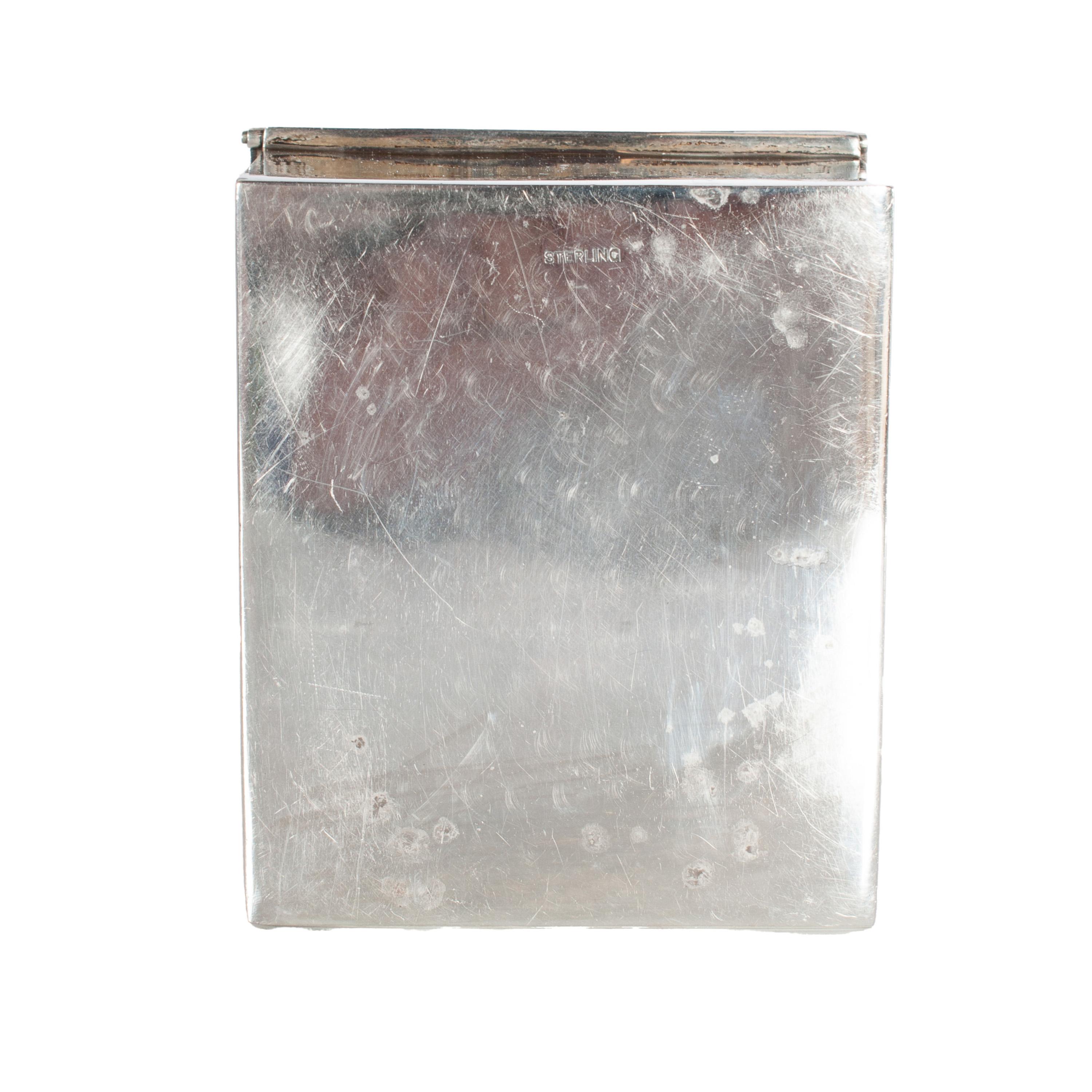 Antique American Art Deco Sterling Silver Novelty Repoussé Cigarette Box 1925 For Sale 11