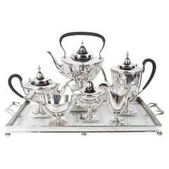 Antique American Art Deco Sterling Silver Tea Coffee Service Richard Dimes 1925
