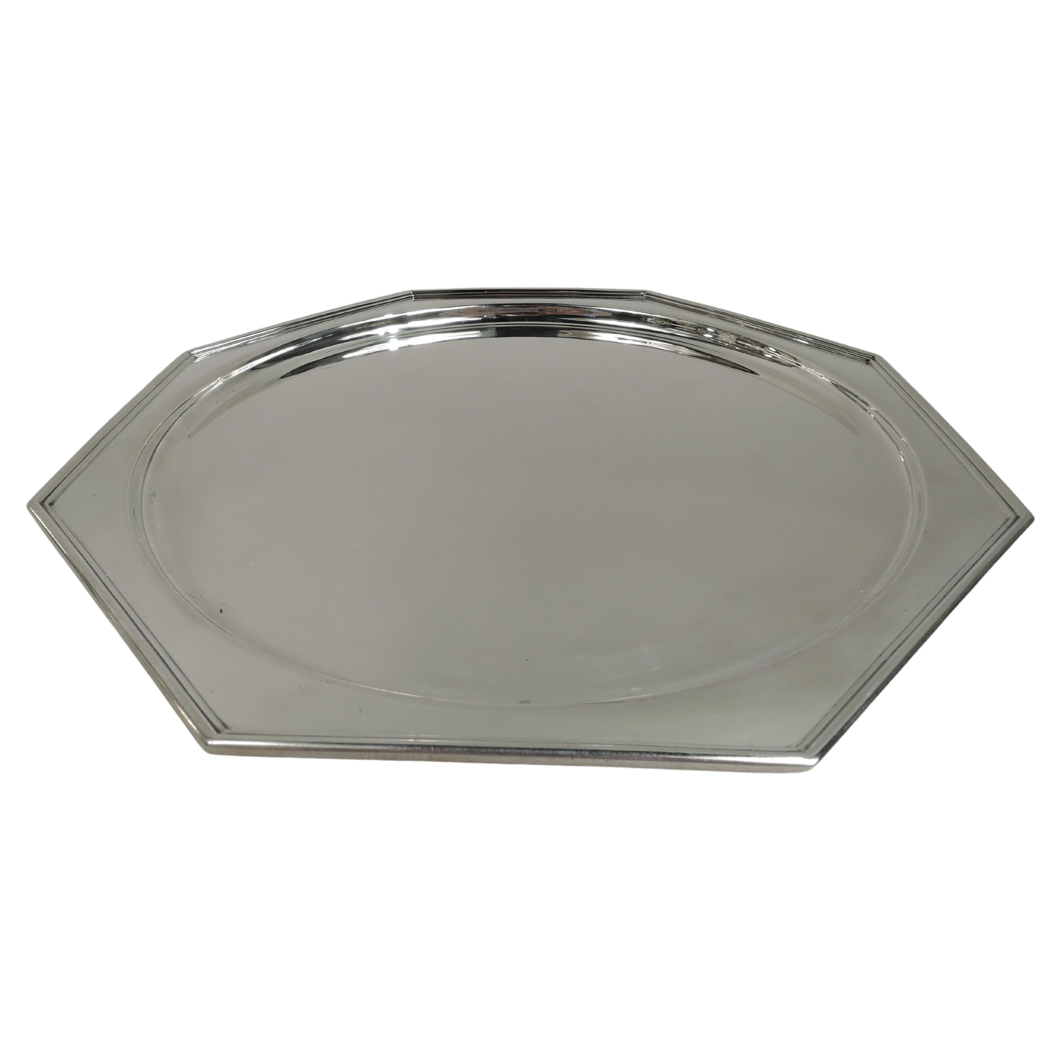 Antique American Art Deco Sterling Silver Tray