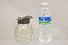 Antique American Art Nouveau Decorated Leaded Glass Creamer Syrup Pitcher