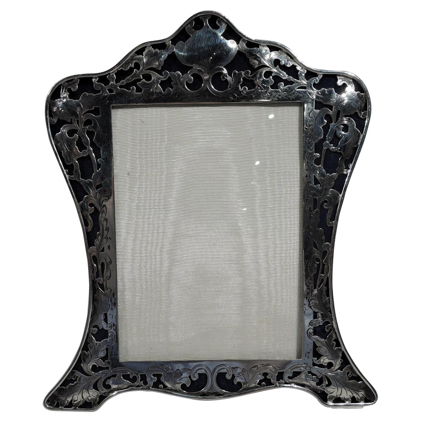 Antique American Art Nouveau Sterling Silver Picture Frame For Sale at