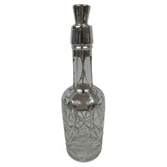 Antique American Art Nouveau Scotch Thistle Bottle Decanter