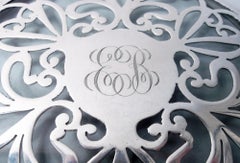 Antique American Art Nouveau Silver Overlay 5-Inch Trivet