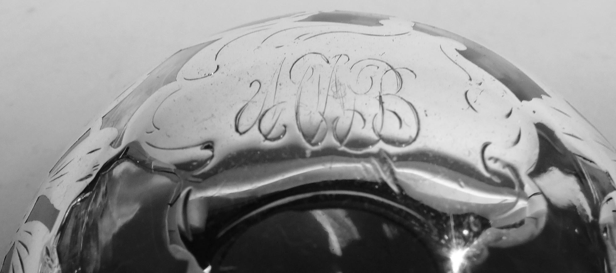 Antique American Art Nouveau Silver Overlay Inkwell In Good Condition In New York, NY