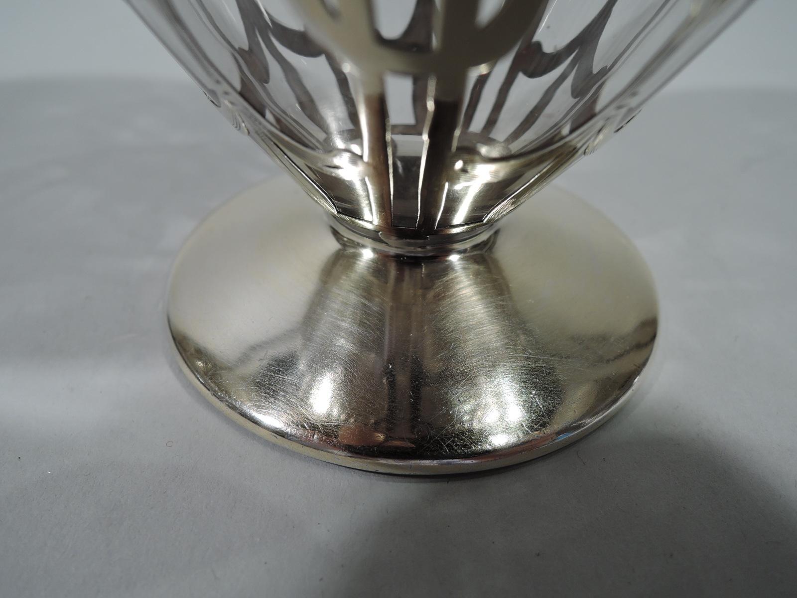 Antique American Art Nouveau Silver Overlay Liqueur Decanter For Sale 2