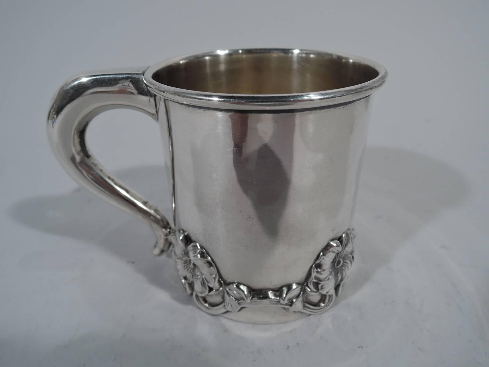 Antique American Art Nouveau Sterling Silver Baby Cup In Excellent Condition In New York, NY
