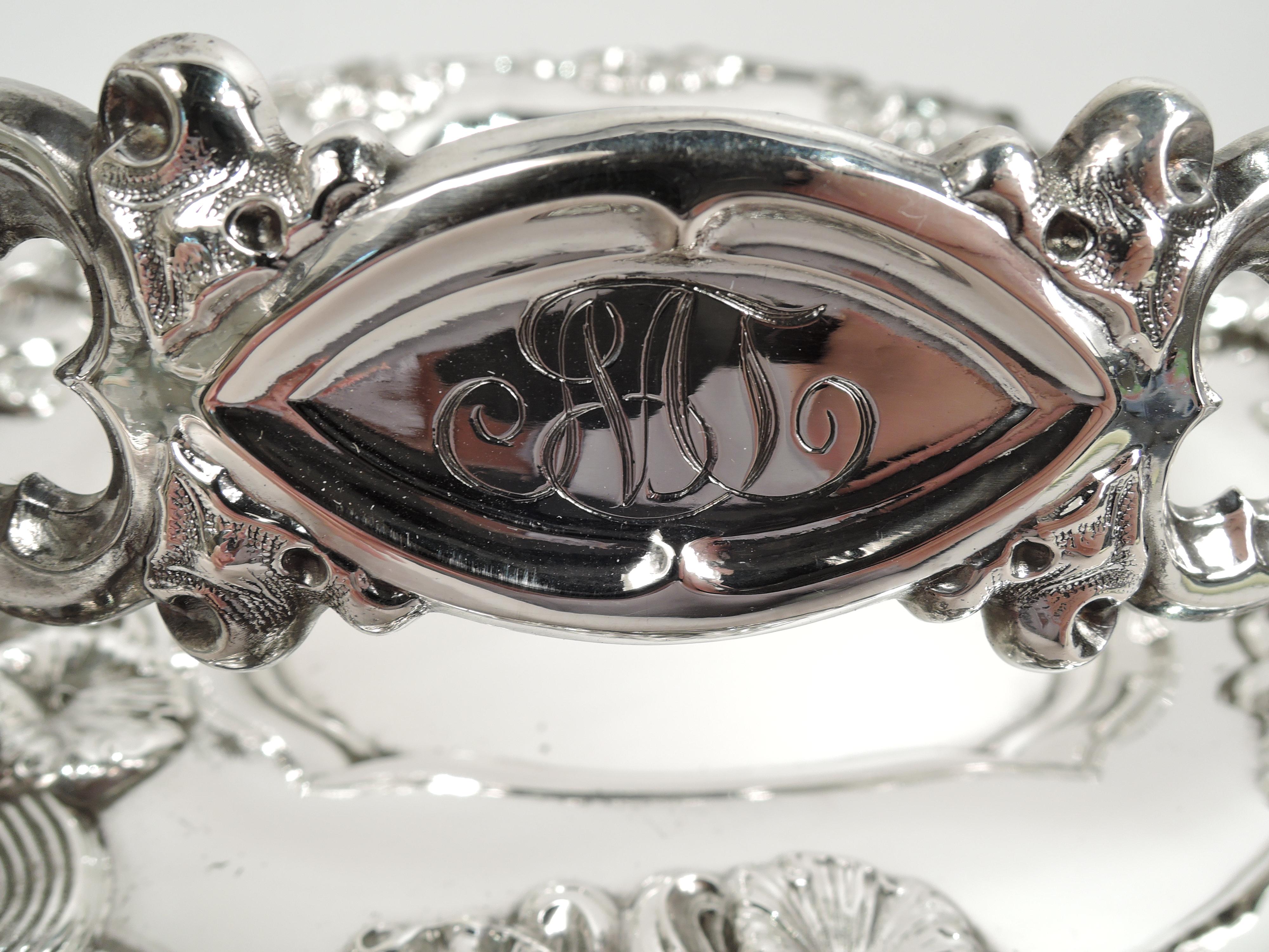 20th Century Antique American Art Nouveau Sterling Silver Basket