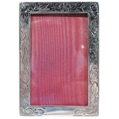 Antique American Art Nouveau Sterling Silver Boudoir Picture Frame