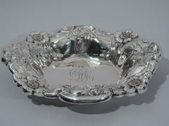 Antique American Art Nouveau Sterling Silver Flower Bowl