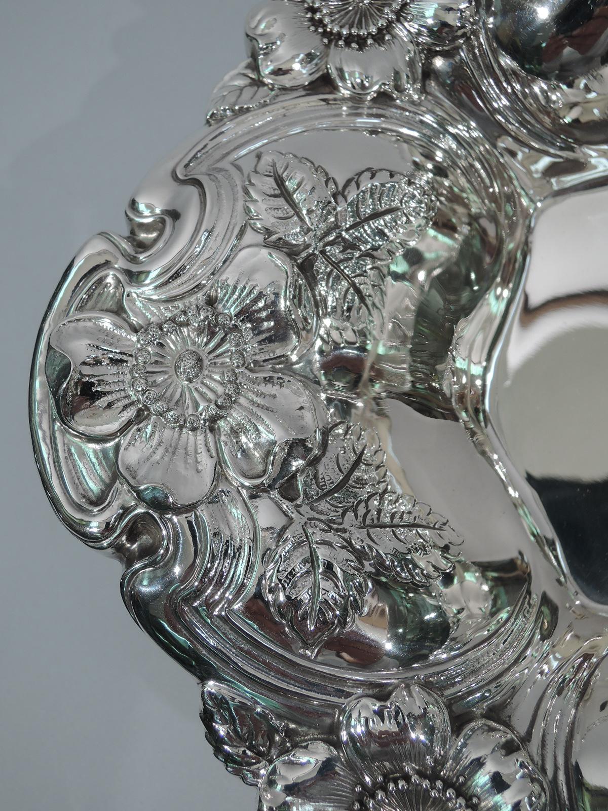 Antique American Art Nouveau Sterling Silver Flower Bowl In Excellent Condition In New York, NY