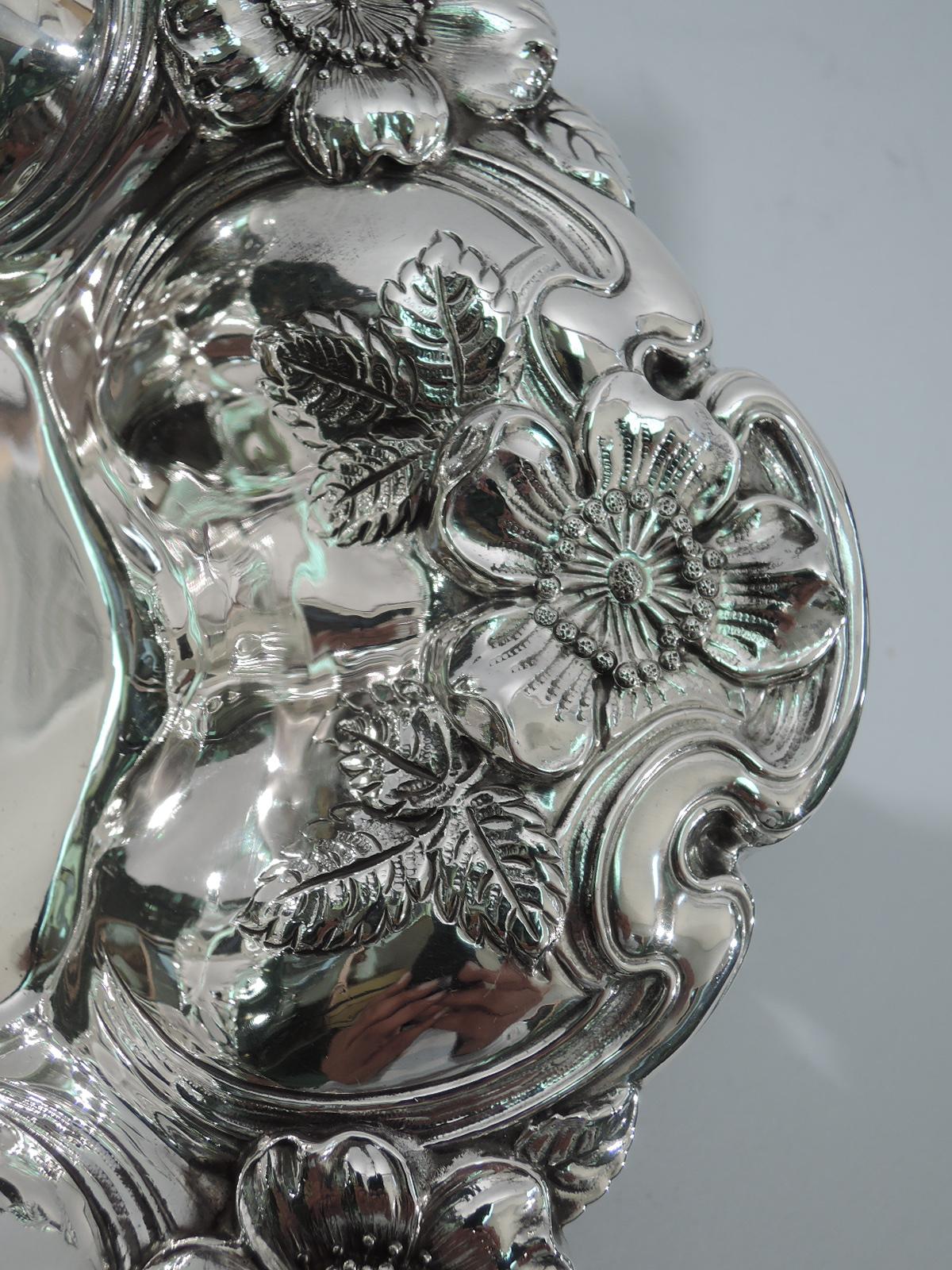 19th Century Antique American Art Nouveau Sterling Silver Flower Bowl