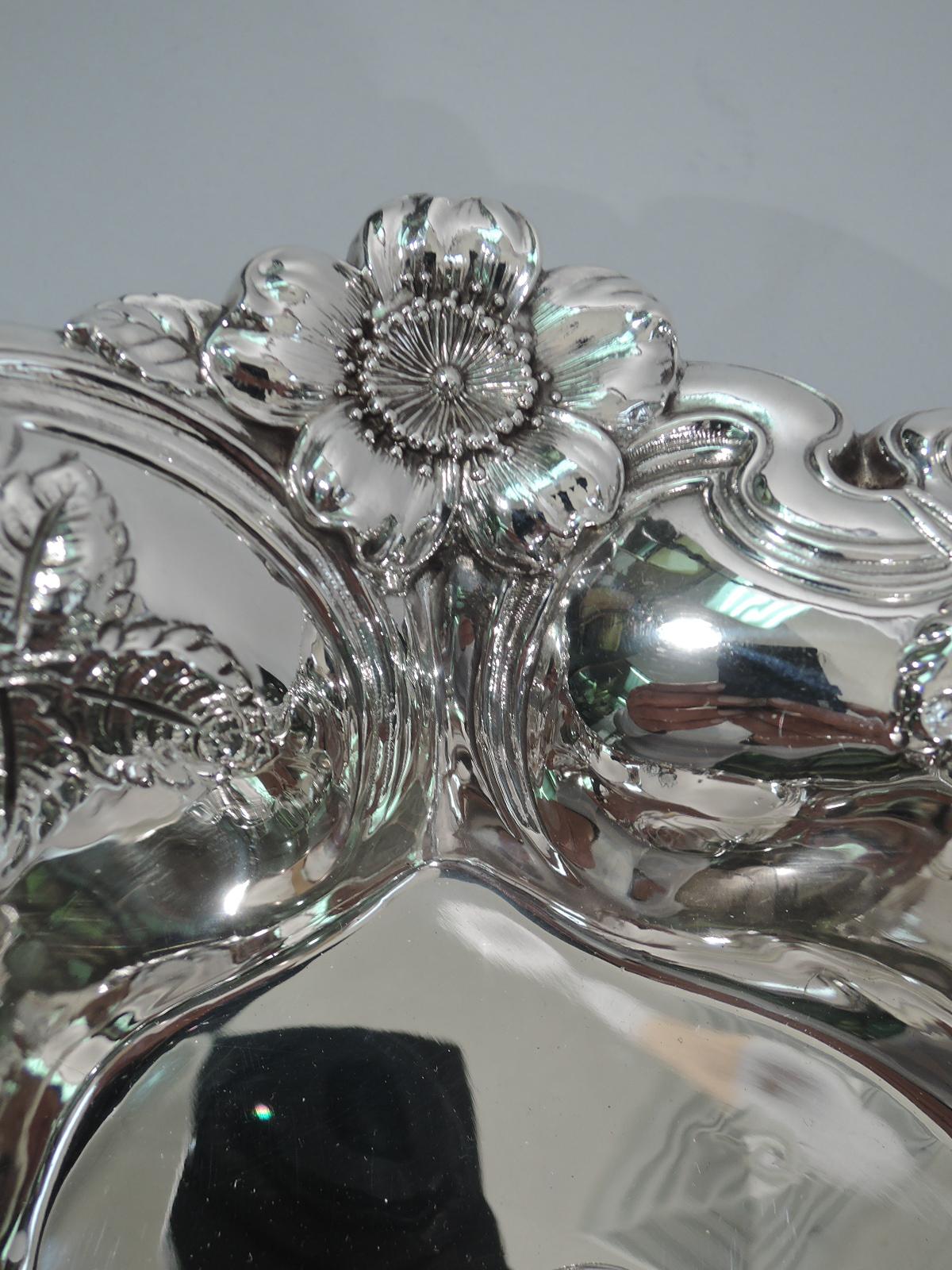 Antique American Art Nouveau Sterling Silver Flower Bowl 2