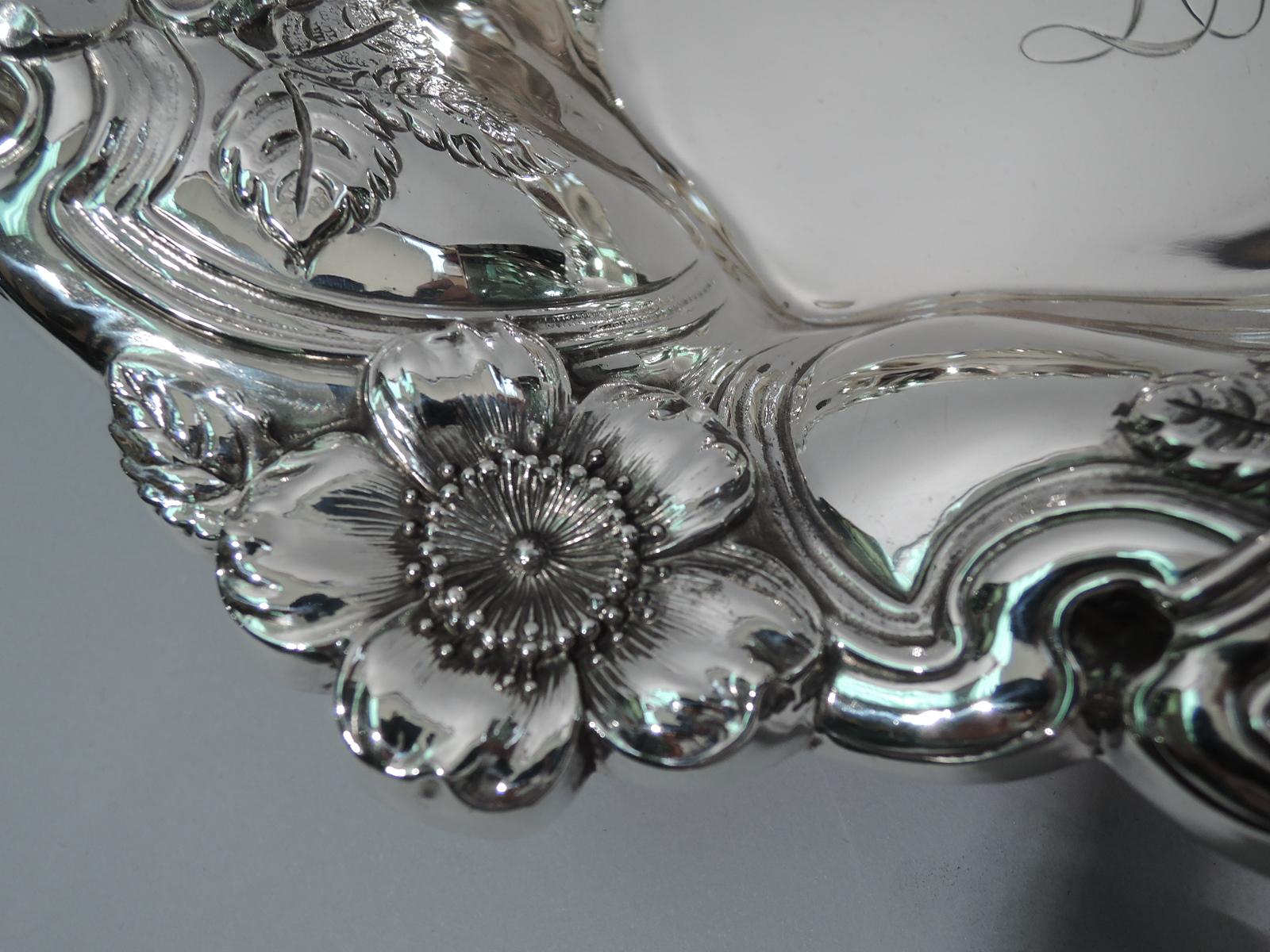 Antique American Art Nouveau Sterling Silver Flower Bowl 3