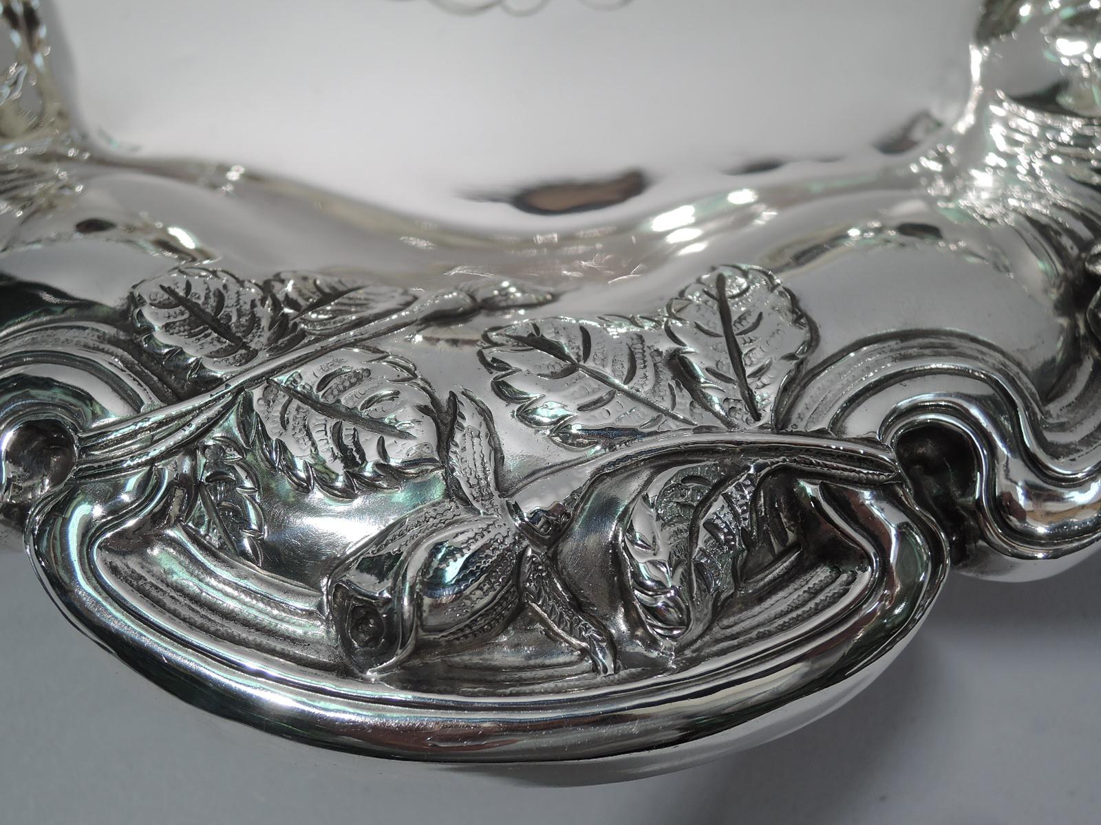 Antique American Art Nouveau Sterling Silver Flower Bowl 4