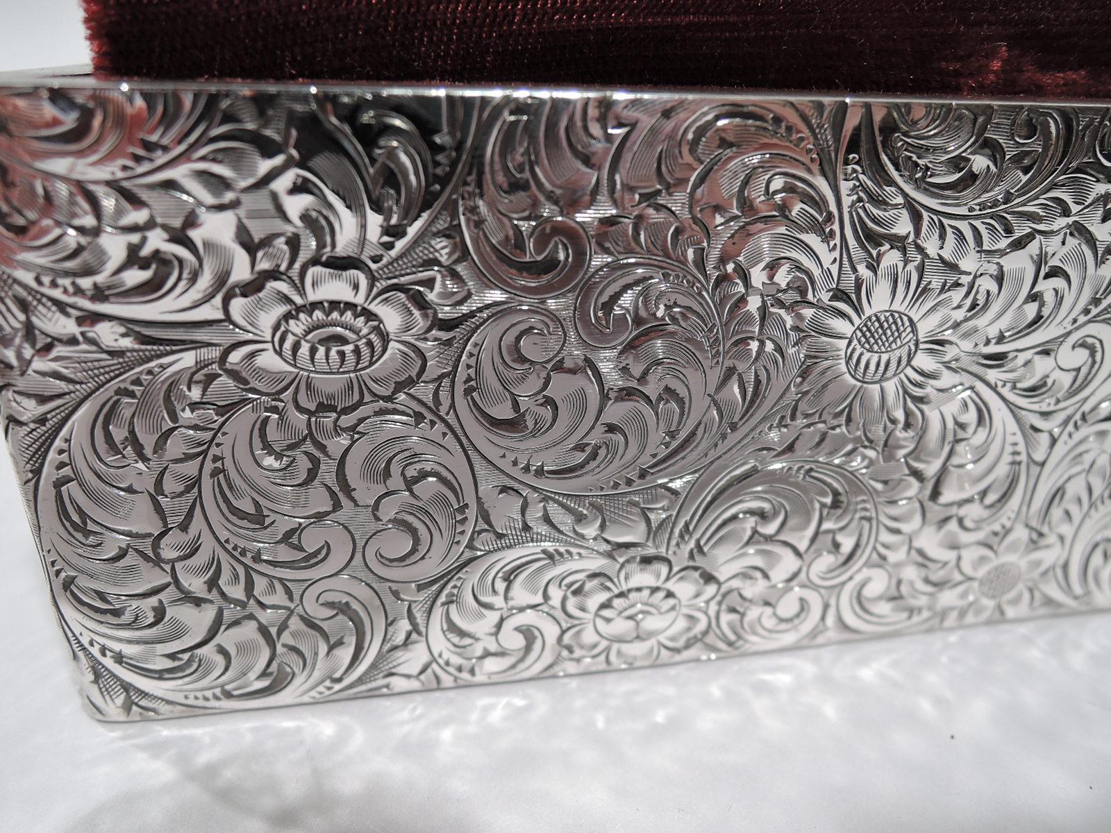 20th Century Antique American Art Nouveau Sterling Silver Jewelry Box