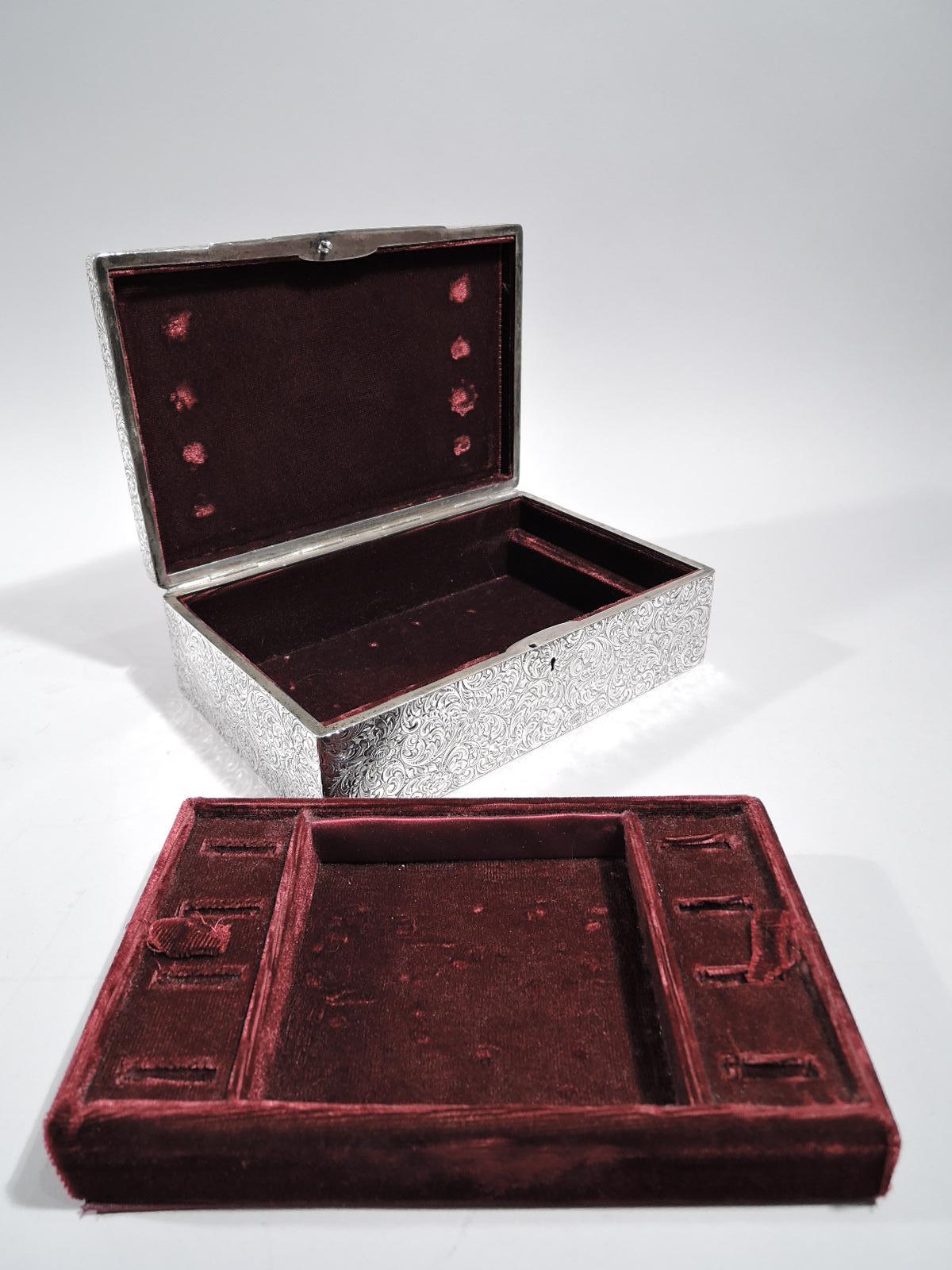 Antique American Art Nouveau Sterling Silver Jewelry Box 2