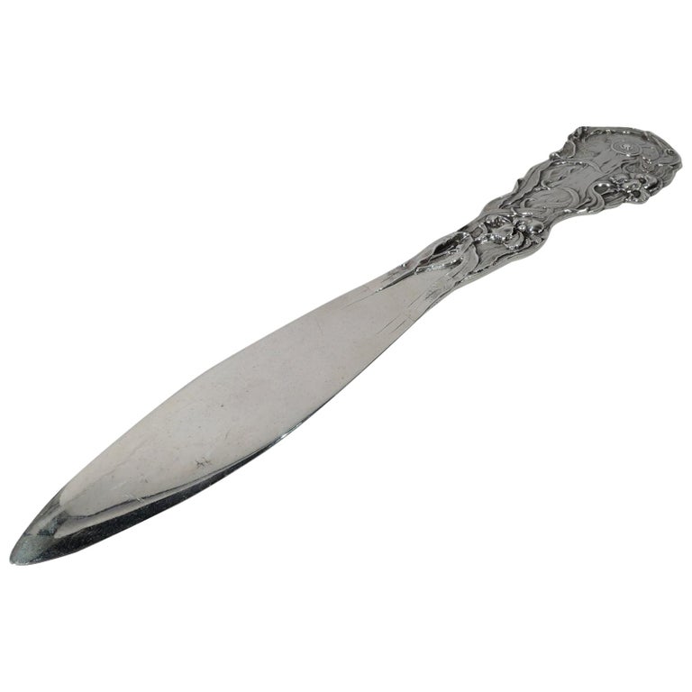 Antique American Art Nouveau Sterling Silver Letter Opener For Sale at