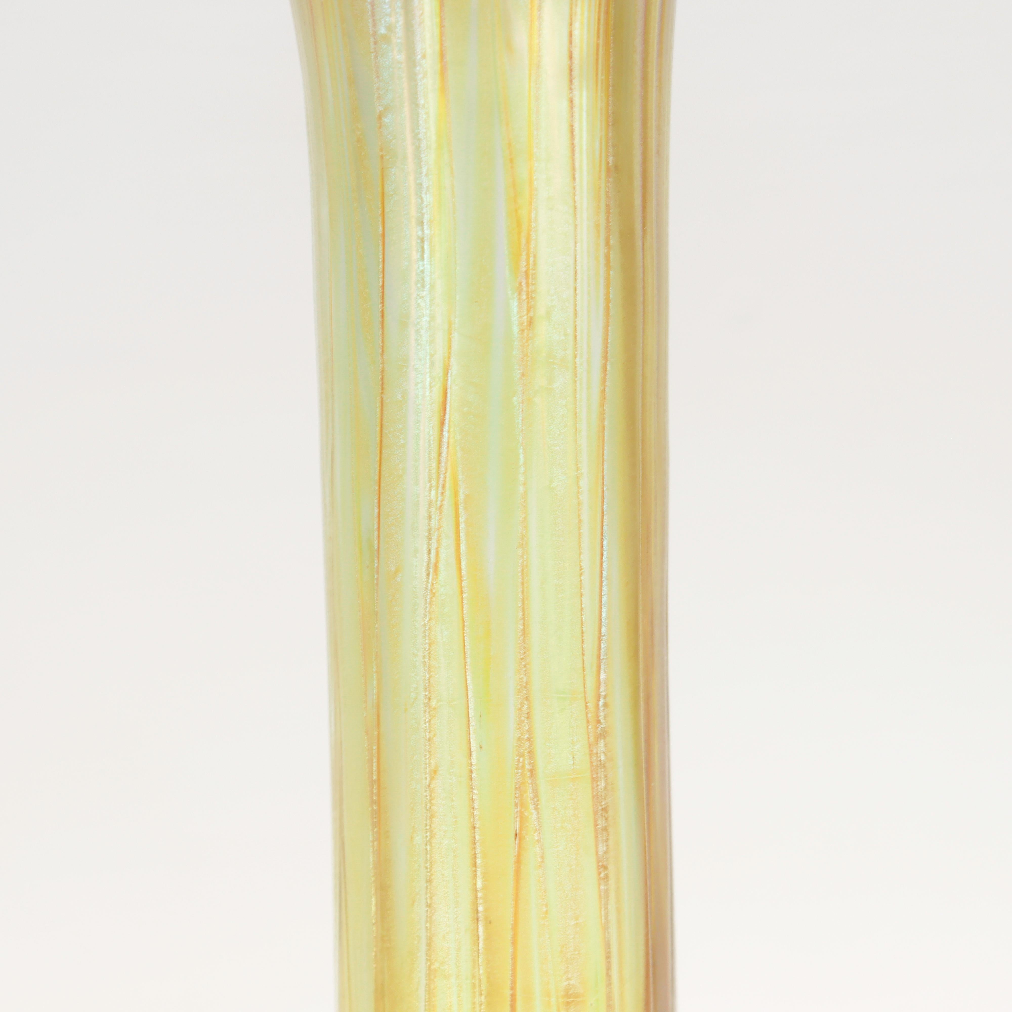 Antique American Art Nouveau Sterling Silver & Loetz Phaenomen Art Glass Vase For Sale 7