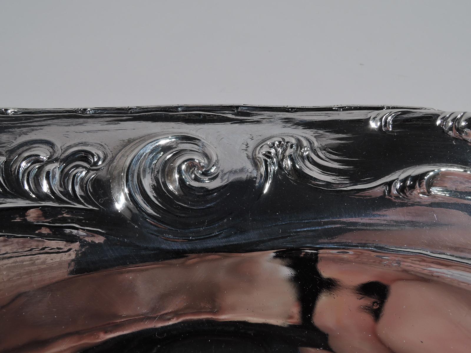 Antike amerikanische Jugendstil Sterling Silber Lorelei Whirlpool Schüssel (Art nouveau) im Angebot
