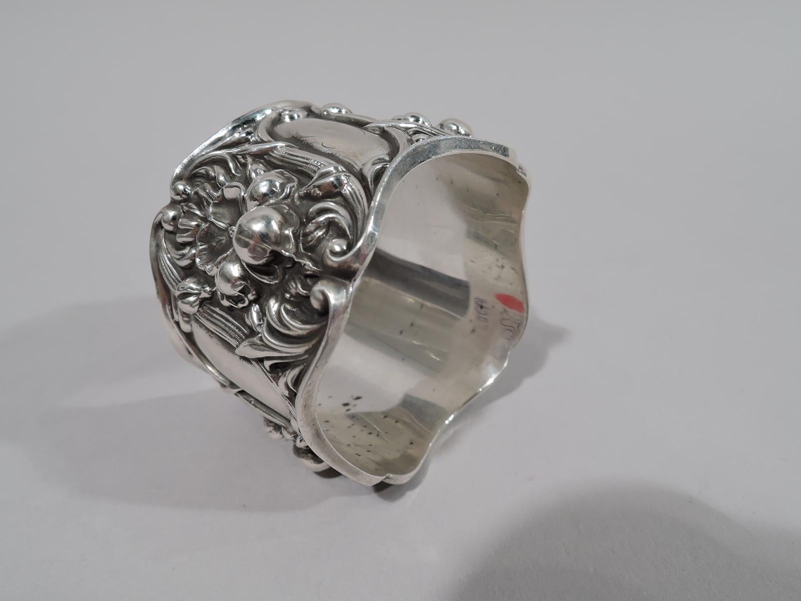 Antique American Art Nouveau Sterling Silver Napkin Ring In Excellent Condition In New York, NY