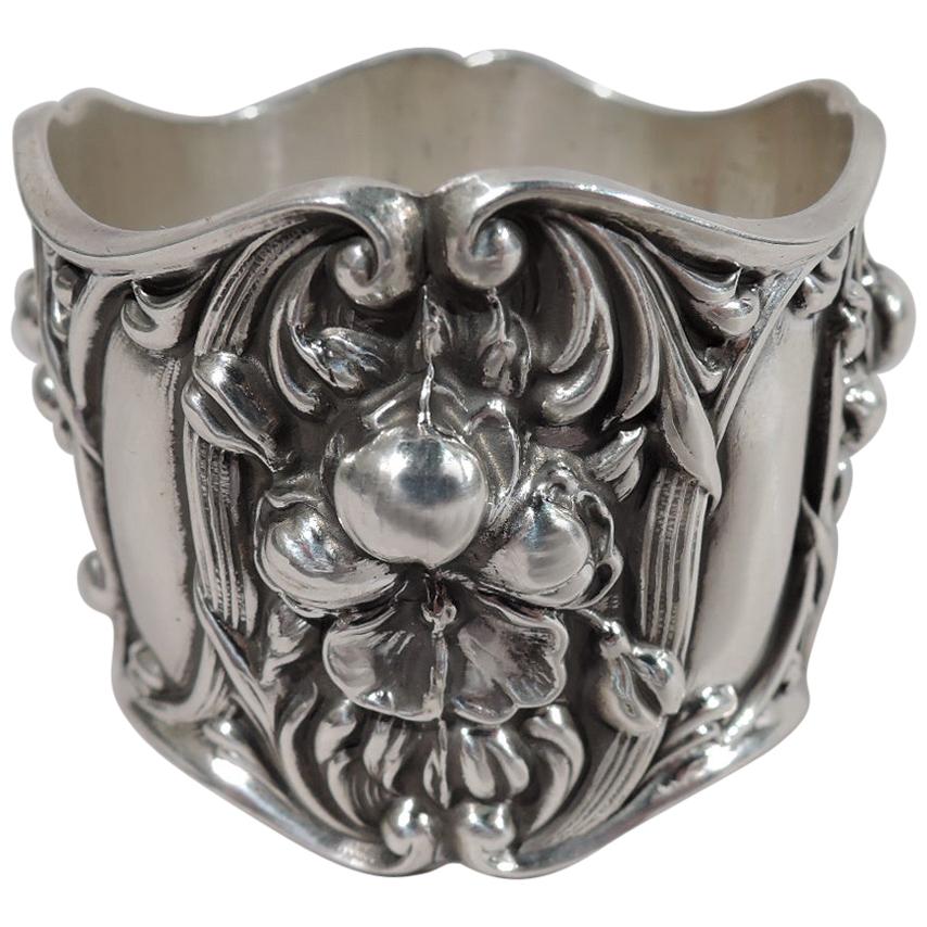 Antique American Art Nouveau Sterling Silver Napkin Ring