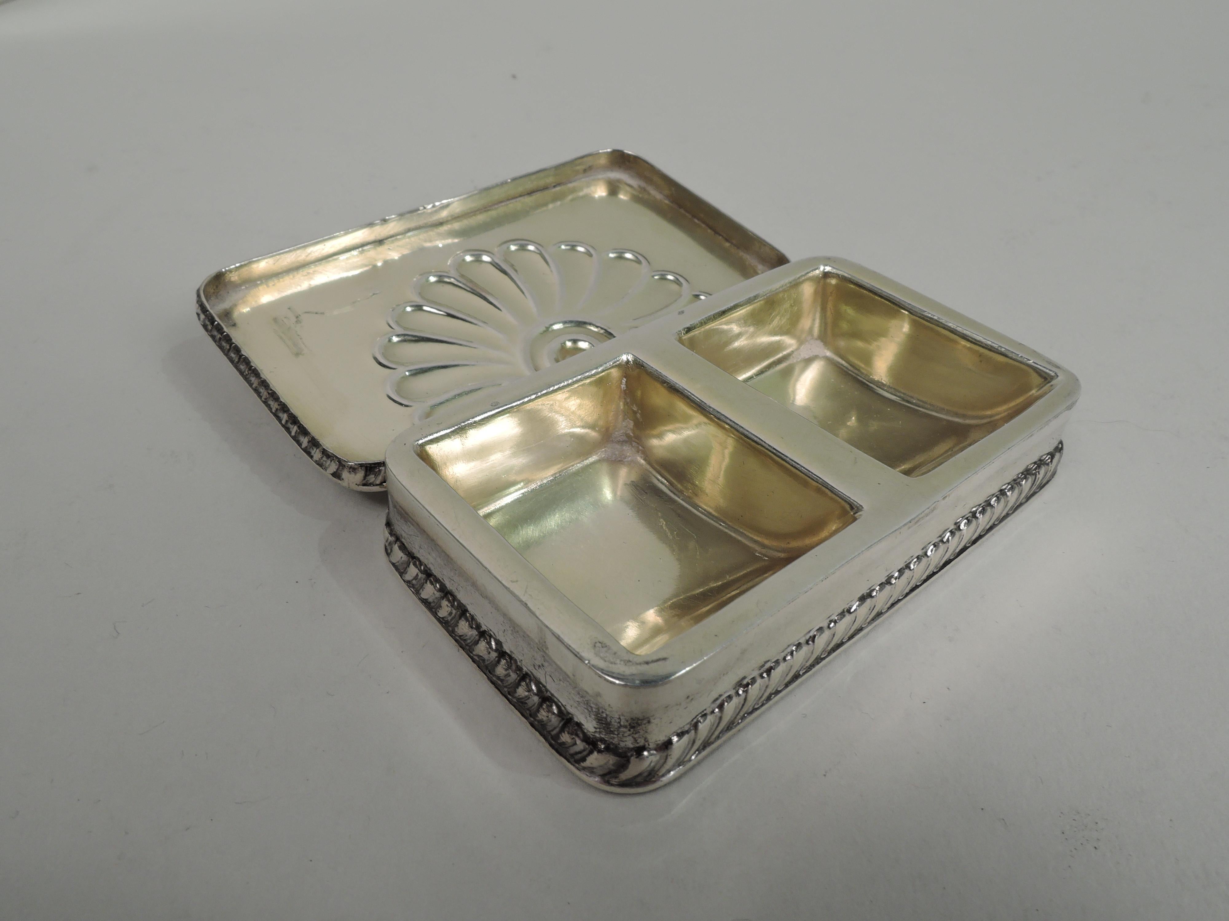 Late 19th Century Antique American Art Nouveau Sterling Silver Postage Stamp Box