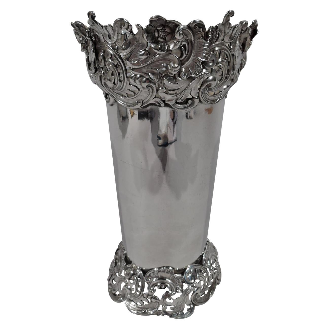 Antique American Art Nouveau Sterling Silver Vase