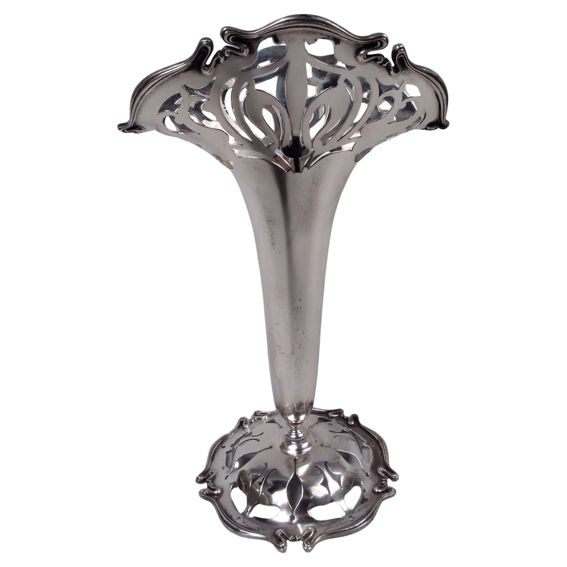 Arte Antiques Art Nouveau Sterling Silver Vase