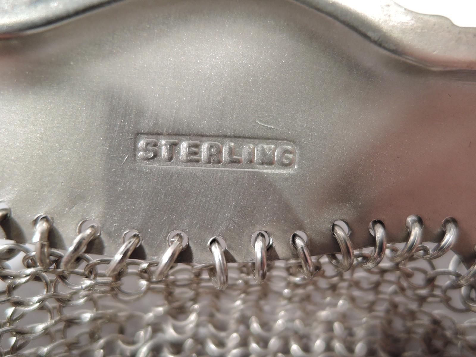 Antike amerikanische Jugendstil-Handtasche aus Sterlingsilber Damen