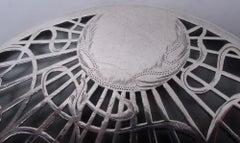 Antique American Art Nouveau Trivet with Sunray Trellis Overlay