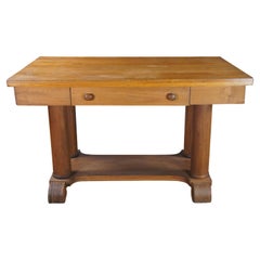 Antique American Arts & Crafts Mission Style Library Table Office Writing Desk