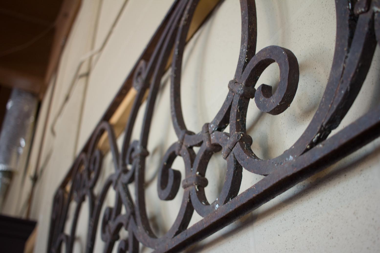 19th Century Antique American Arts & Crafts Wrought Iron Transom