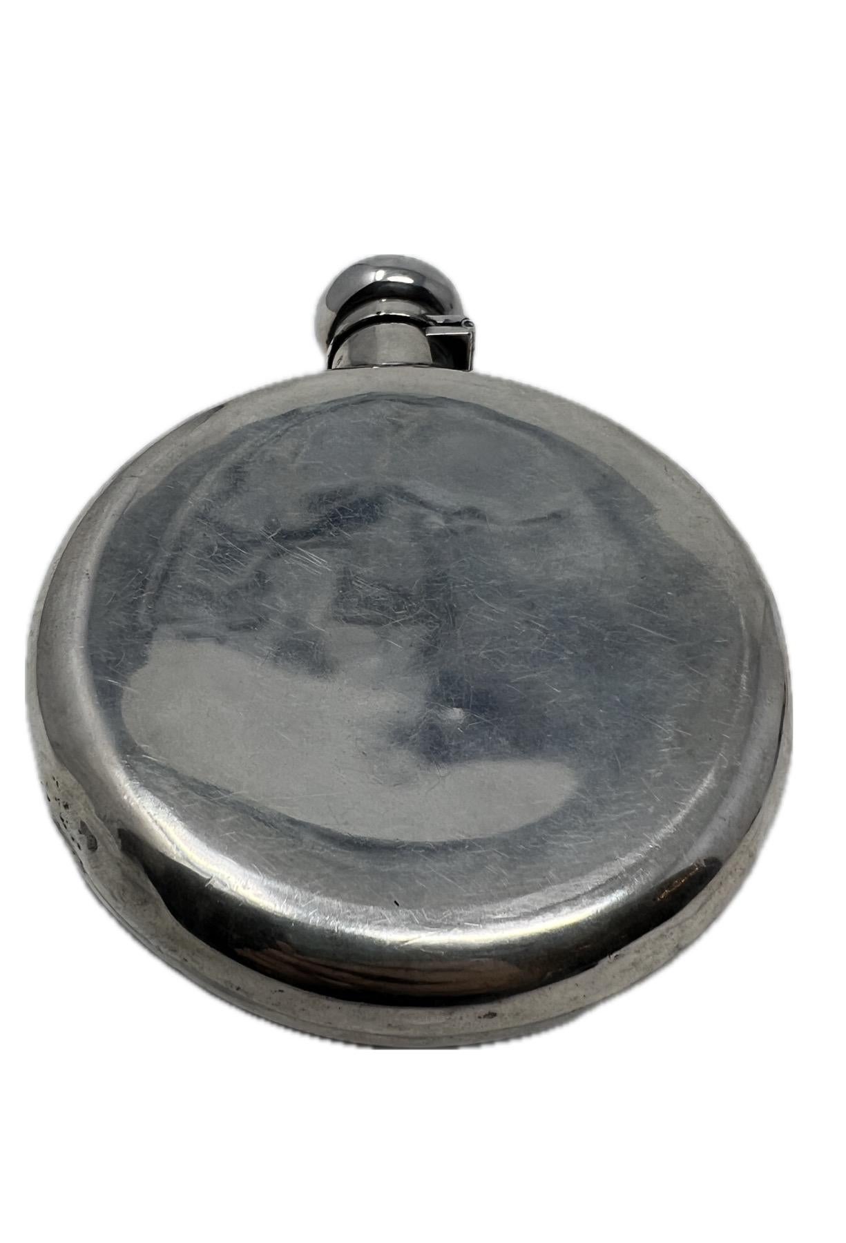 19th Century Antique American “Bailey Banks” Hallmarked Sterling Silver Drinks Flask Ca. 1880 For Sale