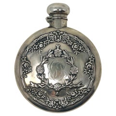 Antique American “Bailey Banks” Hallmarked Sterling Silver Drinks Flask Ca. 1880