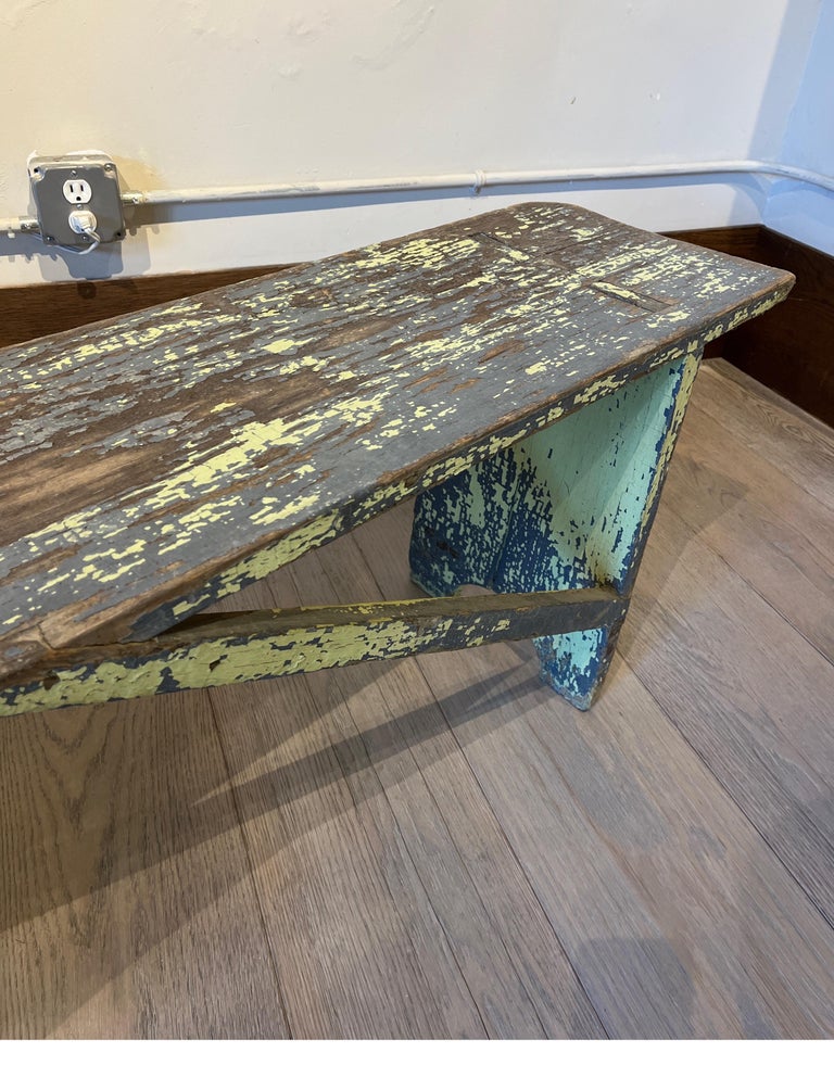 Antique American Bench with Old Paint For Sale at 1stDibs