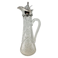 Antike amerikanische Kristallkanne aus geschliffenem Kristall mit Fassung aus Sterlingsilber von Black, Starr & Frost