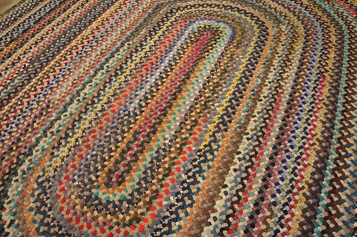 Amerikanischer geflochtener Teppich aus der Mitte des 20. Jahrhunderts ( 10''3 X 14'' - 312 X 467 ) (Wolle) im Angebot