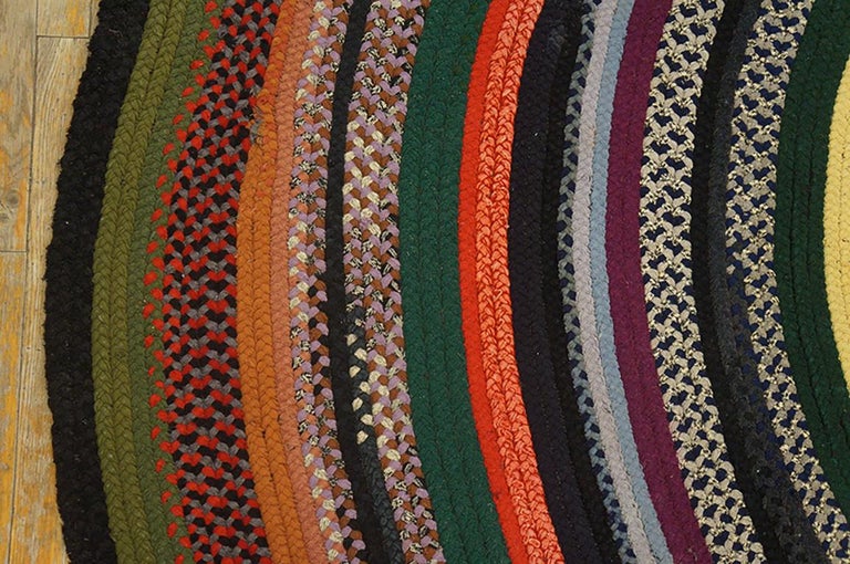 Antique American Braided Rug 10' 0" x 10' 0" For Sale at 1stDibs