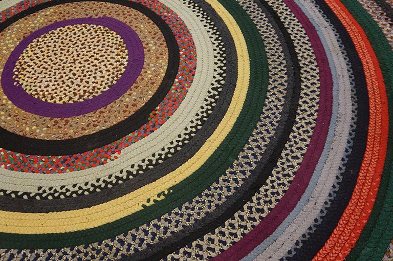 Antique American Braided Rug 10' 0" x 10' 0" For Sale at 1stDibs