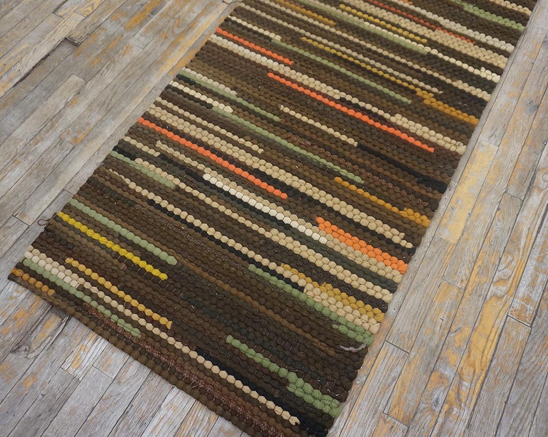 Antique American Braided Rug  2' 9''x 13' 0'' For Sale 4