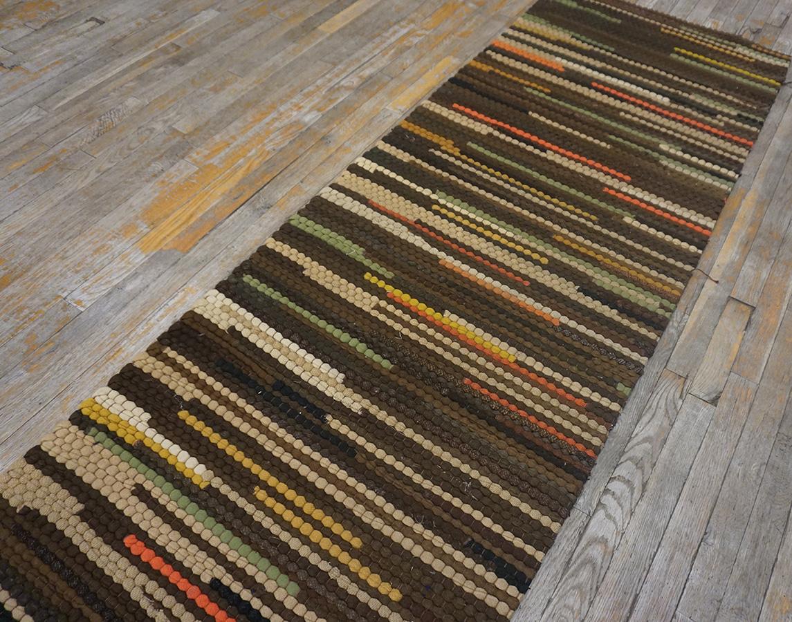 Antique American Braided Rug, Size:  2' 9''x 13' 0''