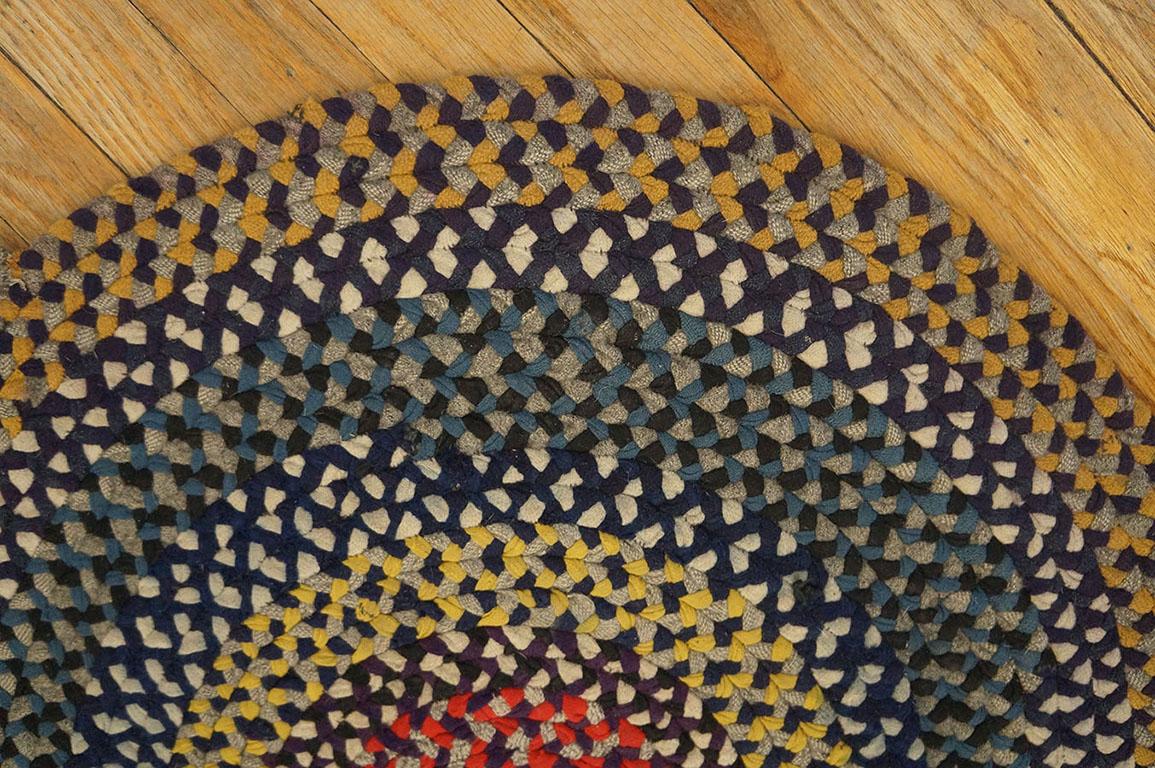 Early 20th Century Antique American Braided Rug. 2'. 6